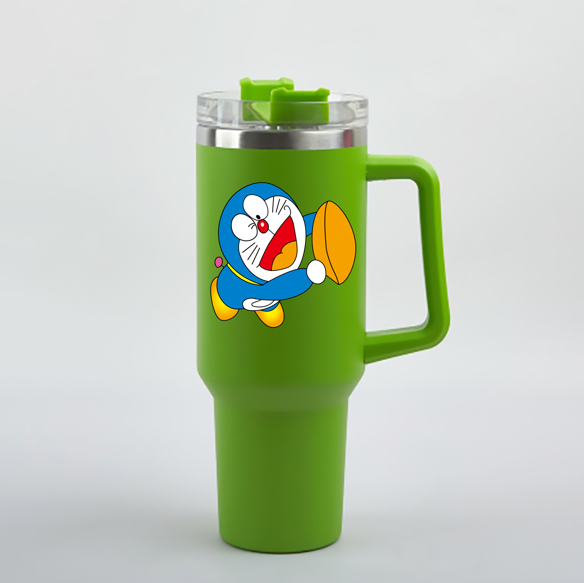 （画像用） ドラえもん Doraemon 1200mL車用タンブラー - クリスタルステッカー（プラスチックストロー付き）